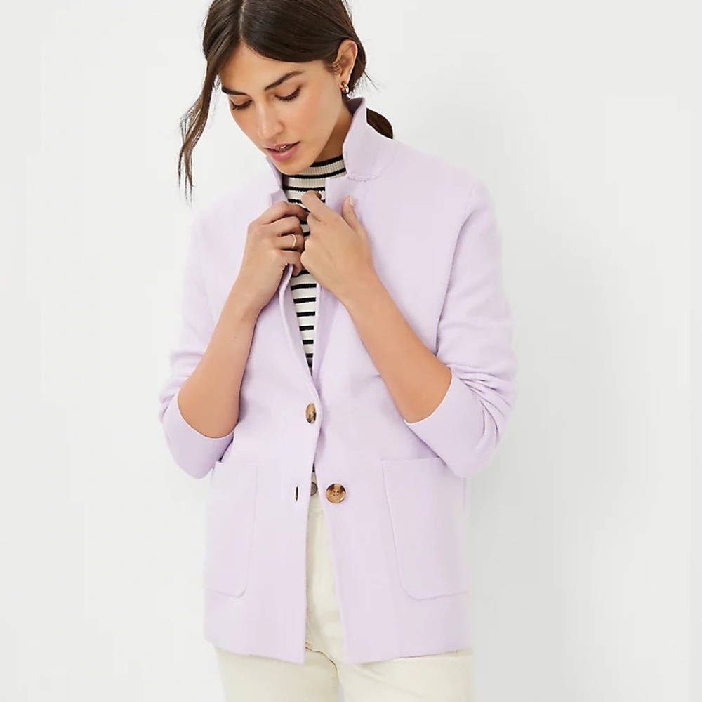 Ann Taylor sweater blazer lilac